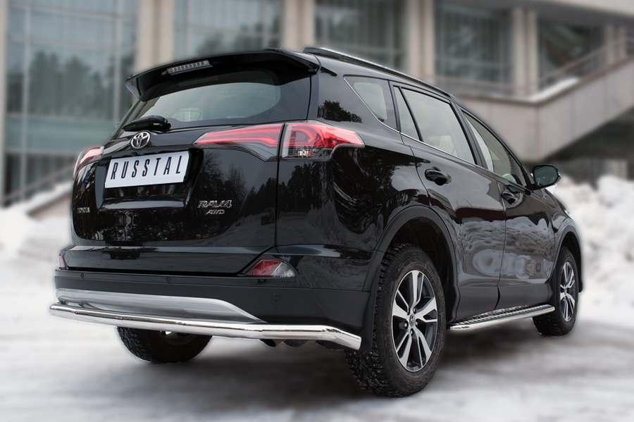 Защита заднего бампера d57 на Toyota RAV4 2015, Slitkoff TR4Z-002201