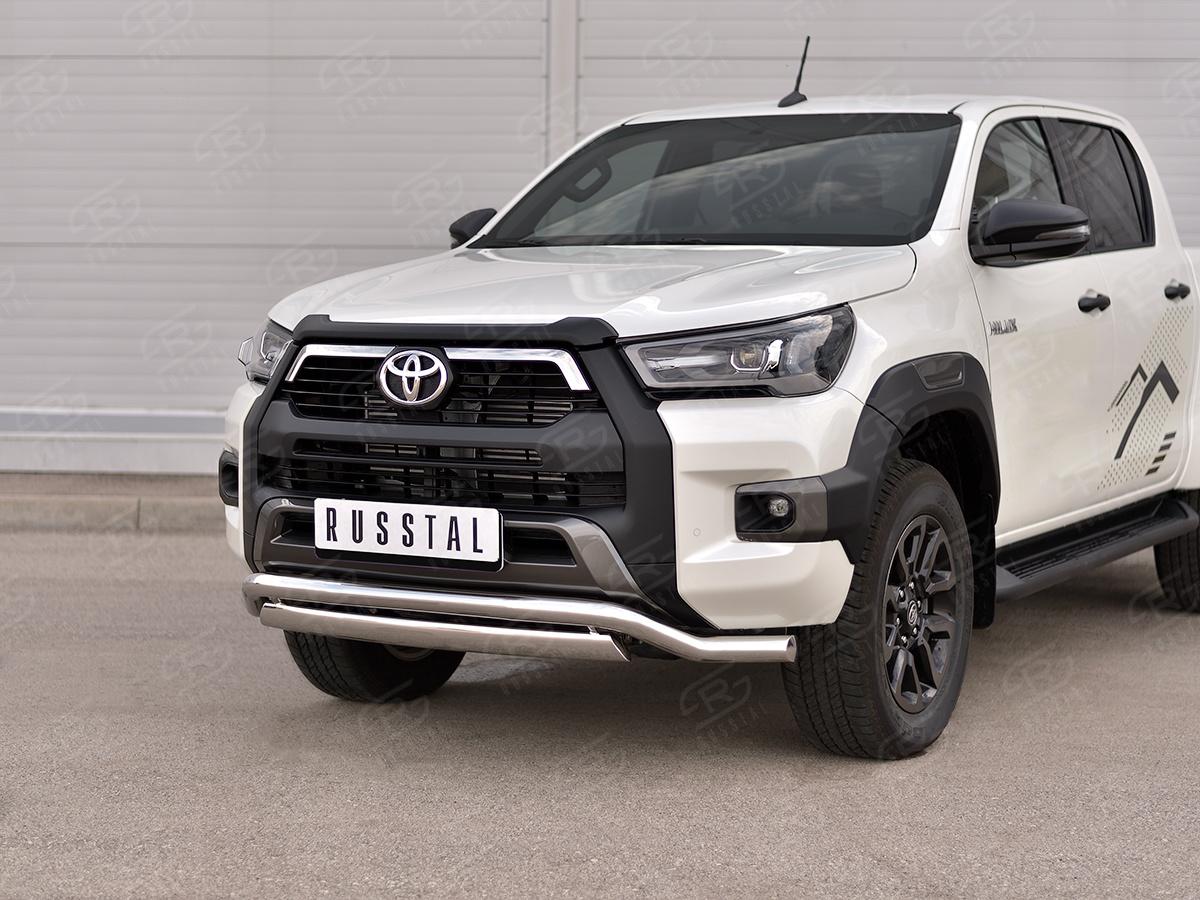 TOYOTA HILUX BLACK ONYX 2020- Защита переднего бампера d57 волна THBOZ-003507