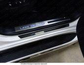 Накладки на пороги (лист зеркальный) для автомобиля Toyota Land Cruiser 200 2015- (кроме EXECUTIVE)