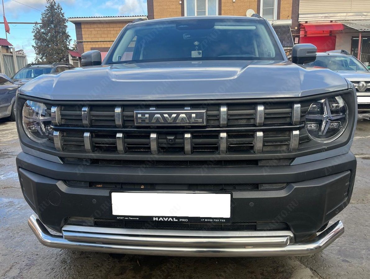 Защита переднего бампера двойная для автомобиля HAVAL H3 2024 арт. HVH3.24.03