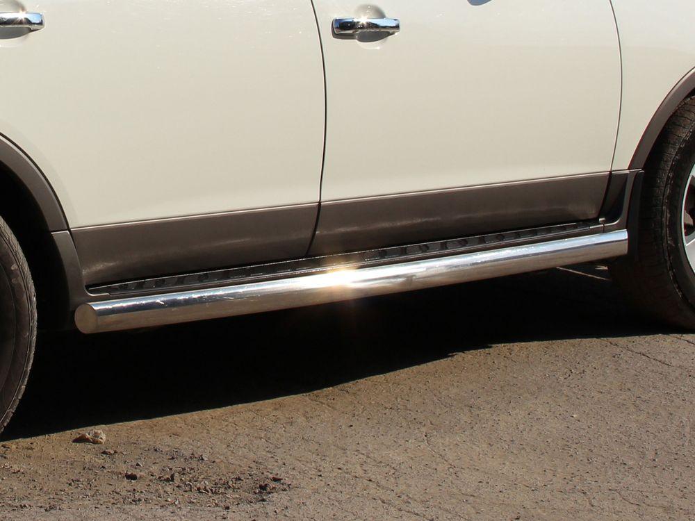 Обвод штатного порога овальная труба d-76х42 для Hyundai ix55, Технотек HIX_2