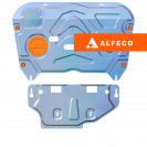 Защита  картера и КПП (2 части) Toyota Rav4 V (XA50) 2018- V-all (на автомобили для китайского рынка) , ALFeco, алюминий 4мм, арт. ALF24116al