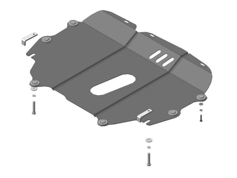 Защита двигателя, кпп стальная Motodor для Changan Eado 2013- (2 мм, сталь), 67202