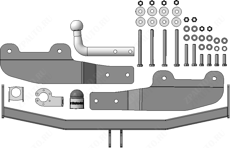 Фаркоп Hyundai Staria 2022-, тип шара A , Motodor, арт.90917-A