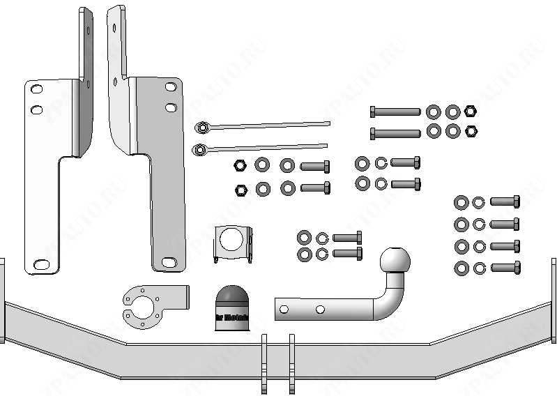 Фаркоп Toyota Land Cruiser Prado 150  2009-2014, тип шара A , Motodor, арт.92509-A