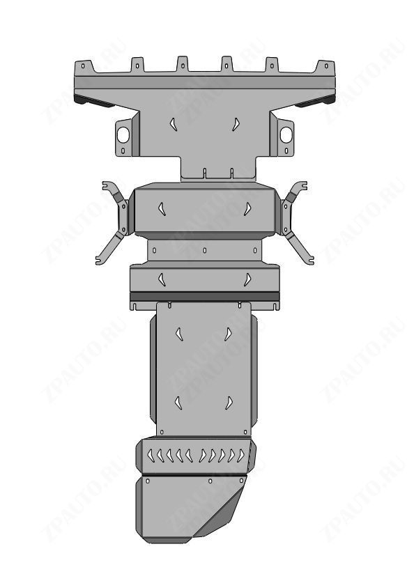 04.50ABC ЗАЩИТА ДНИЩА JEEP GRAND CHEROKEE (WL) V-3.6 (2021-) (ДЛЯ КОМПЛЕКТАЦИИ TRAILHAWK, OVERLAND) ИЗ 3-Х ЧАСТЕЙ (АЛЮМИНИЙ 4 ММ)