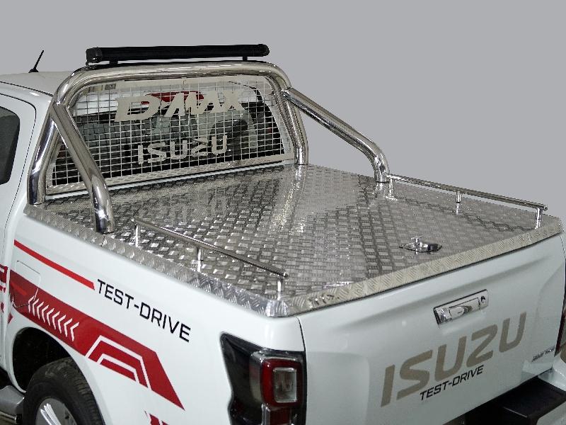 Защита кузова и заднего стекла (для крышки) 76,1 мм со светодиодной фарой для автомобиля Isuzu D-MAX 3.0D 2019-,TCC Тюнинг ,арт. ISDMAX19-35