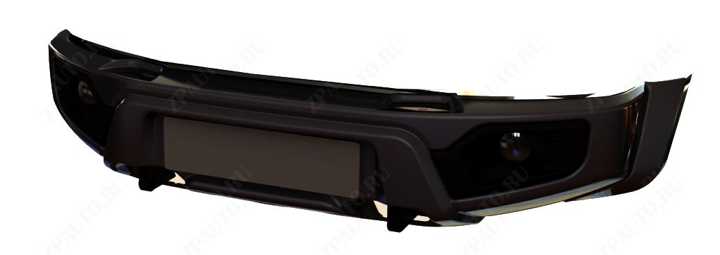 ABC.UAZ.FB.31B БАМПЕР АВС-ДИЗАЙН ПЕРЕДНИЙ UAZ ПАТРИОТ/ПИКАП/КАРГО 2005- ЛЕГКИЙ-У (С ОПТИКОЙ)(ЧЕРНЫЙ)