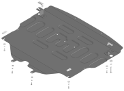 Защита стальная Мотодор (Двигатель, Коробка переключения передач), 2 мм,  для Mazda CX-50  2022- арт. 71102
