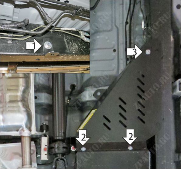 Защита стальная Мотодор (Топливный Фильтр), 2 мм,  для Jac T8Pro  2019- арт. 78305
