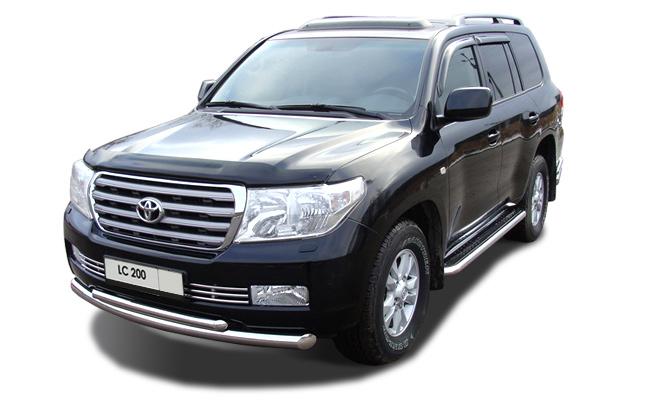 Пороги с накладным листом  для автомобиля TOYOTA Land Cruiser 200     2007-2012, Россия TLC200.07.43