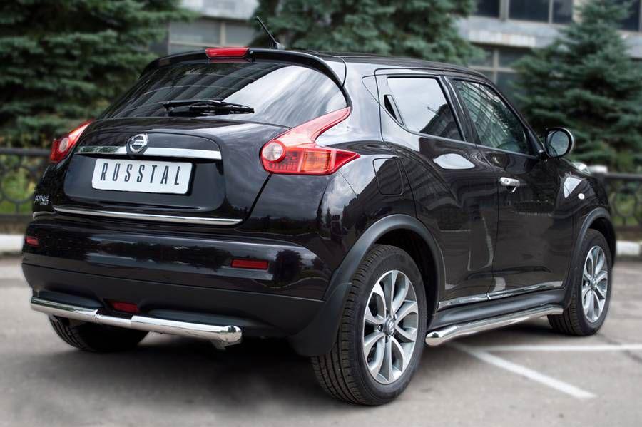 Защита заднего бампера d57/42 ступень для Nissan Juke 4x4, Slitkoff NJ4Z-000886