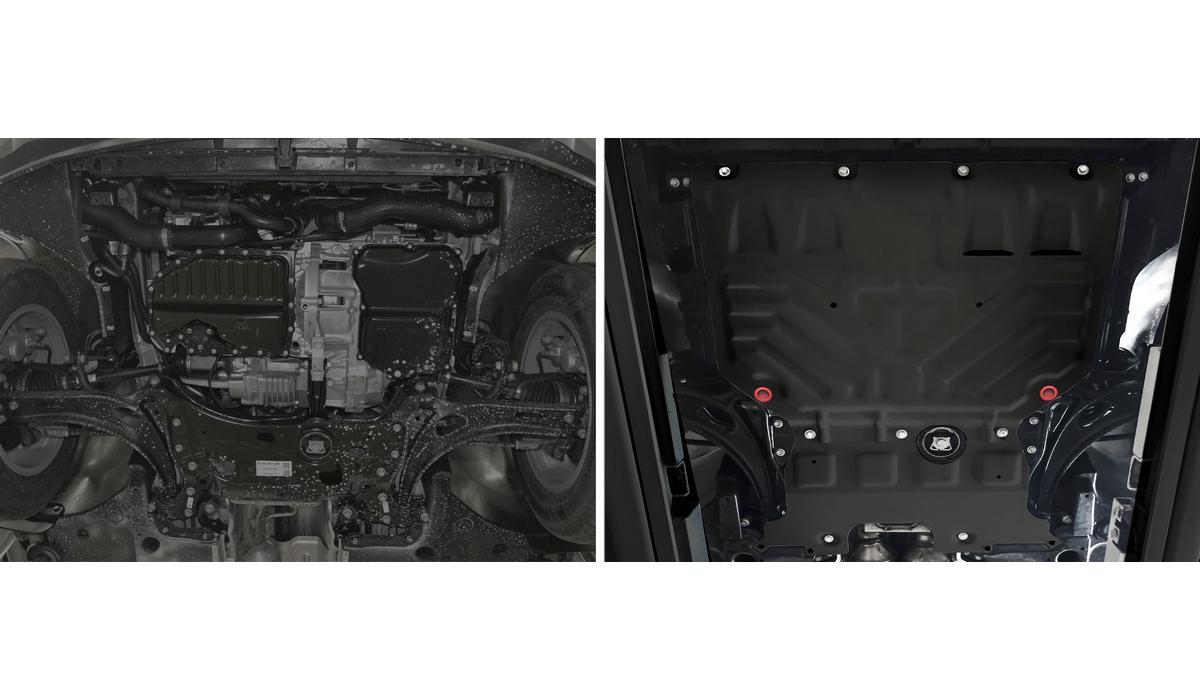 Защита картера и КПП АвтоБроня для Volkswagen Teramont (V - 2.0; 3.6) 2017-2020 2021-н.в., штампованная, сталь 1.5 мм, 2 части, с крепежом, 111.05861.2
