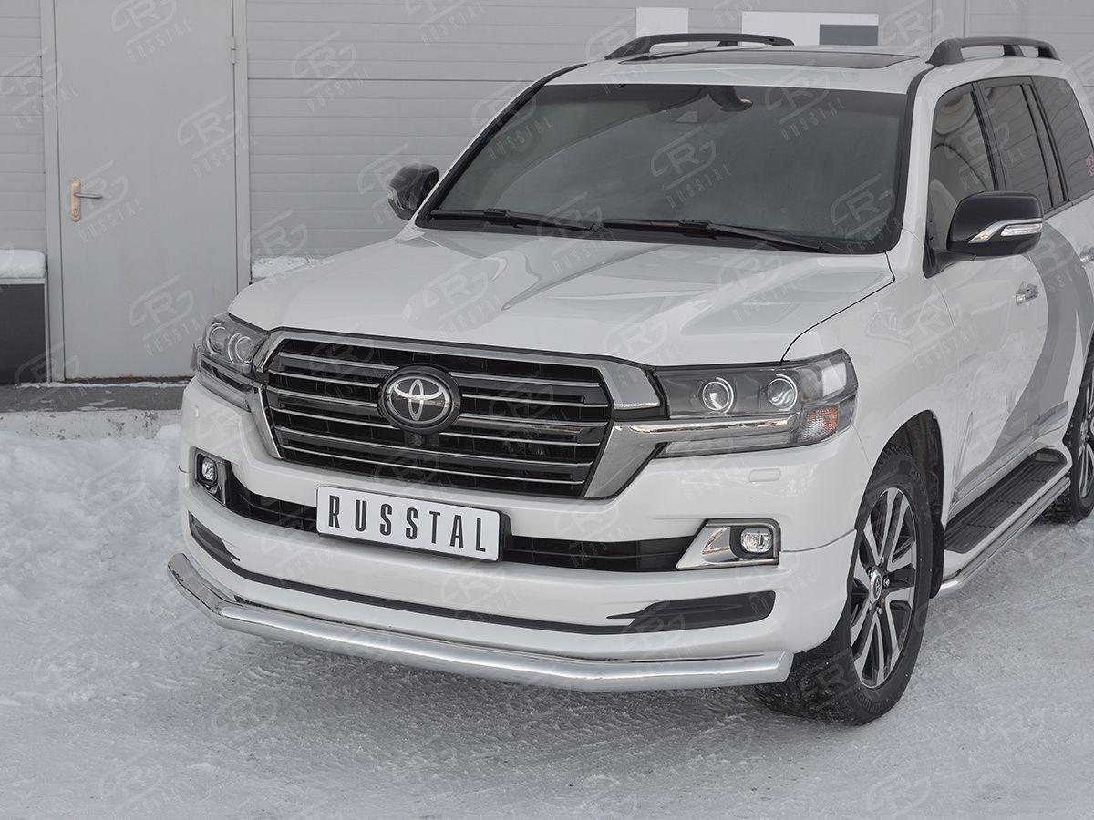 Защита переднего бампера d76 на Toyota Land Cruiser 200 2017 Excalibur, Slitkoff TLCZ-002902