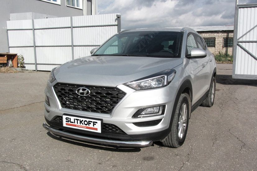 Защита переднего бампера d57 Hyundai Tucson Turbo (2018-2021) , Slitkoff, арт. HT18T003