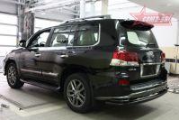 Защита задняя d76/42 двойная черная для Lexus LX570 Sport 2013-, Lexus LX57.75.5016