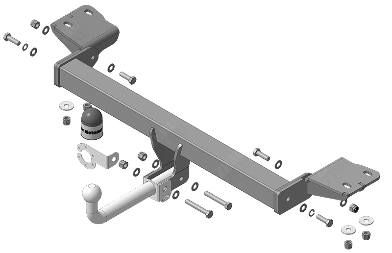 Фаркоп Haval H7 2024-, тип шара A (оцинкованный), MOTODOR, арт. 93125-A