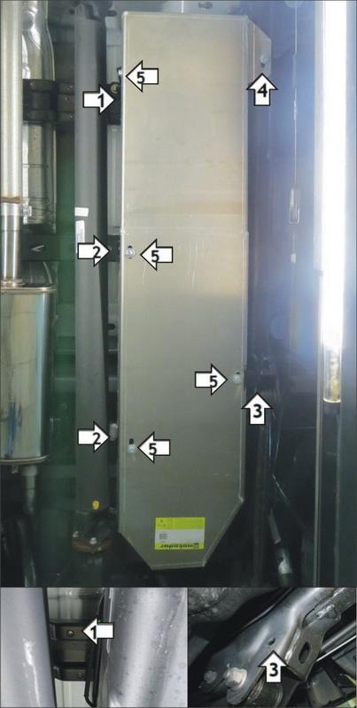 Защита алюминиевая Мотодор (Топливный бак), 5 мм, Алюминий для Dodge Ram 1500 2015-2018 арт. 32902