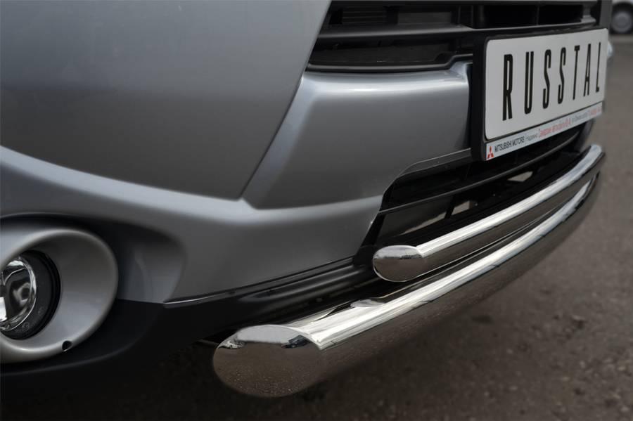 Защита переднего бампера d76/42 для Mitsubishi Outlander 2012, Руссталь MRZ-001050