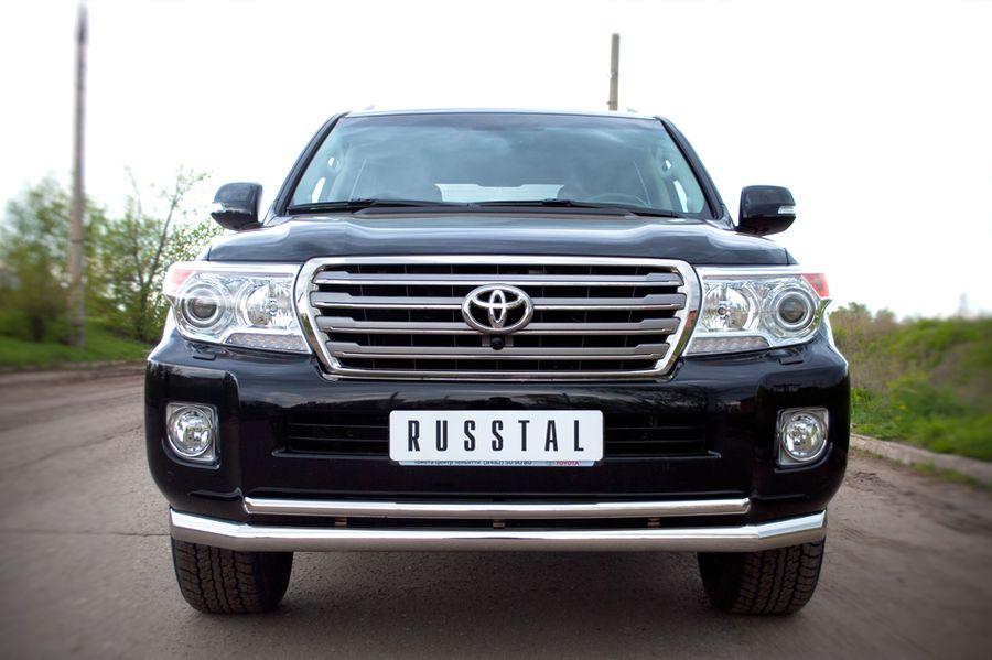 Защита переднего бампера d76/42 для Toyota Land Cruiser 200 2012, Slitkoff TLCZ-000513