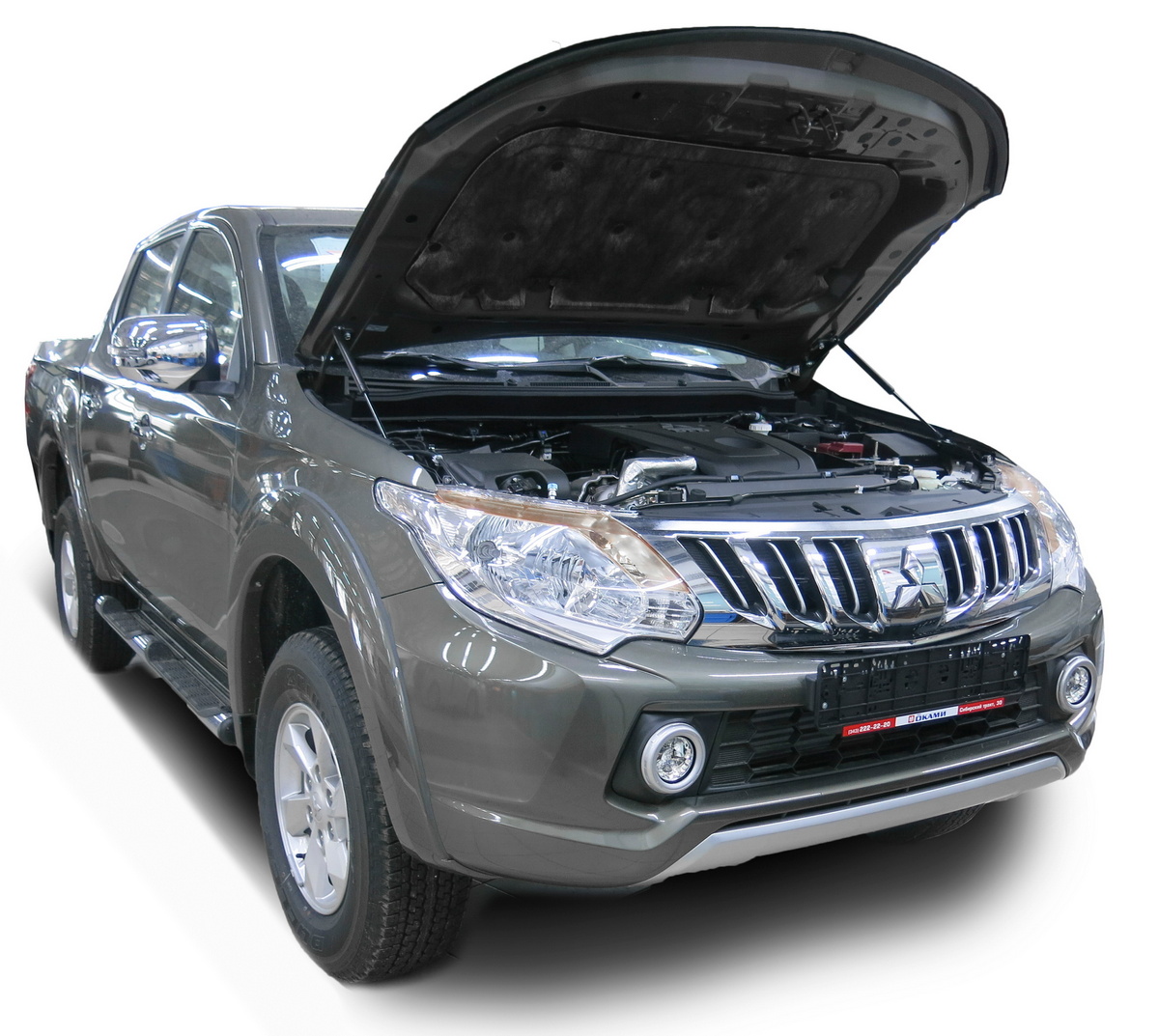 Амортизаторы капота АвтоУПОР (2 шт.) Mitsubishi L200 / Pajero Sport (2015-2019/2016-2021), Rival, арт. UMIL20021