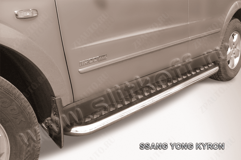 Защита порогов d57 с листом усиленная SsangYong Kyron (2007-2015) , Slitkoff, арт. SYK012