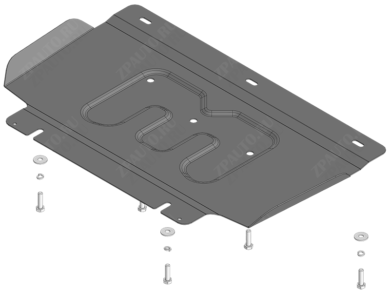 Защита стальная Мотодор (Двигатель, Передний дифференциал), 2 мм,  KGM Rexton  2023- арт. 72805