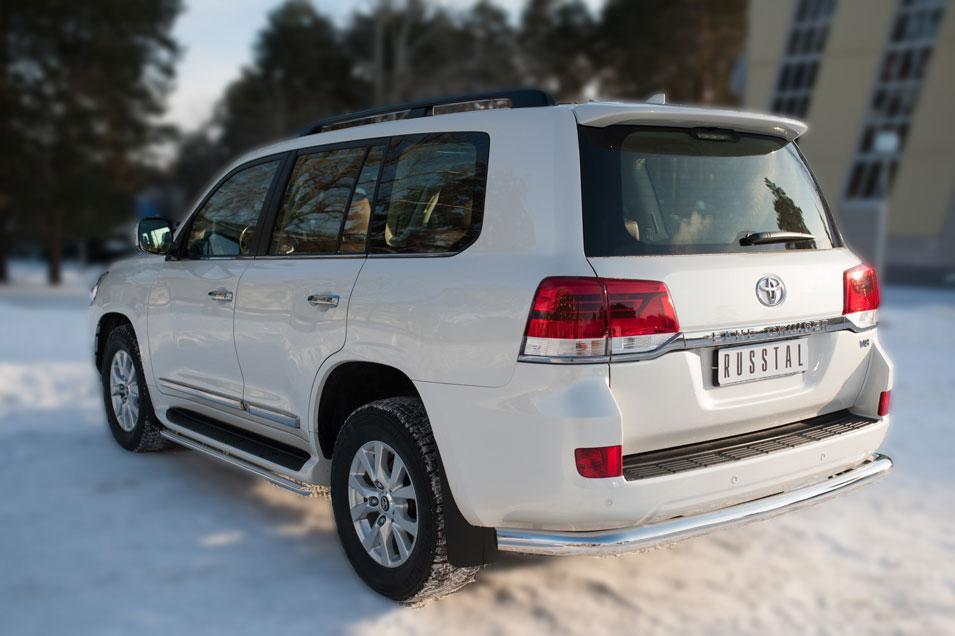 Защита заднего бампера d76 для Toyota Land Cruiser 200 2015, Slitkoff TLCZ-002168