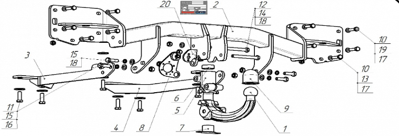 Фаркоп для LAND ROVER Rang Rover Sport тип шара AK41, Bosal-Oris арт. 7357-AK41