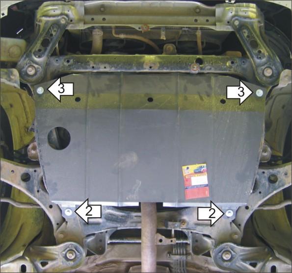 Защита стальная Мотодор (Двигатель, Коробка переключения передач), 2 мм, Сталь для Toyota Camry 2001-2006 арт. 02508