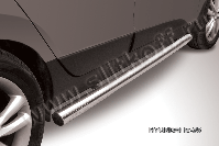 Защита порогов d76 труба Hyundai ix-35 (2010-2015) Black Edition, Slitkoff, арт. Hix35-005BE