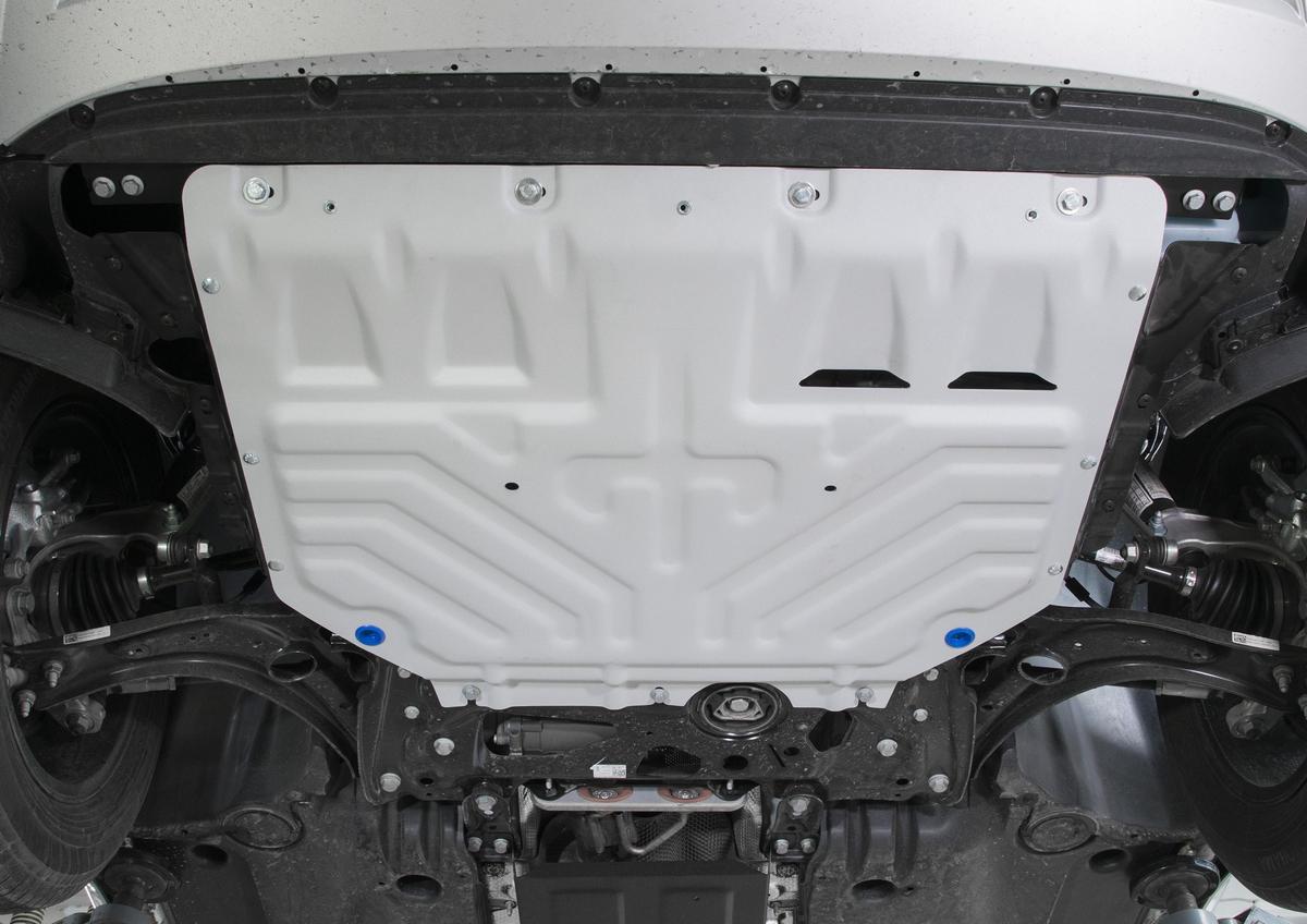 Защита картера и КПП Rival для Audi Q3 II 2018-н.в., штампованная, алюминий 3 мм, с крепежом, 333.0353.1