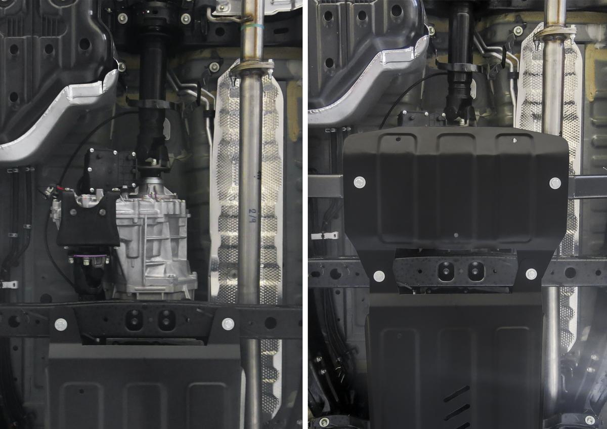 Защита РК АвтоБроня для Toyota Fortuner II (V - 2.7; 2.8D) 4WD 2017-2020 2020-н.в., штампованная, сталь 1.8 мм, с крепежом, 111.05770.1