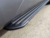 Пороги алюминиевые "Slim Line Black" 1920 мм для автомобиля Volkswagen  Touareg R-Line 2014, TCC Тюнинг VWTOUARRL14-32B