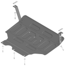 Защита стальная Мотодор (Двигатель, Коробка переключения передач), 2 мм,  для Jetta VS7  2023- арт. 72304
