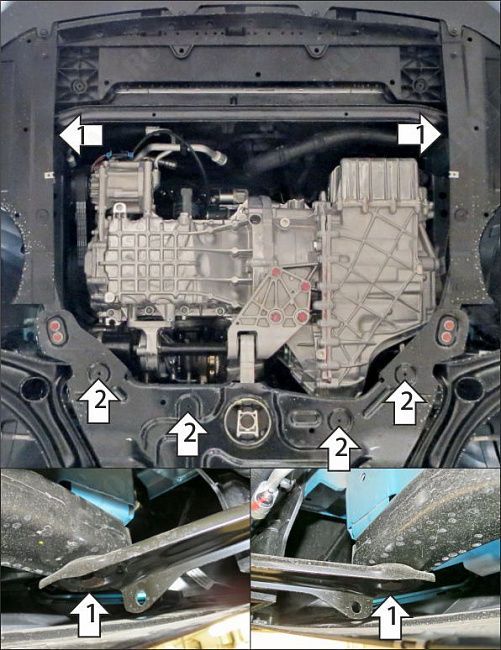 Защита АвтоСтандарт (Двигатель, Коробка переключения передач), 1,5 мм,  для Gac GS3  2024- арт. 57805