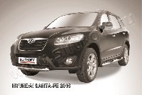 Защита переднего бампера d57 короткая Hyundai Santa-Fe (2009-2012) , Slitkoff, арт. HSFN005