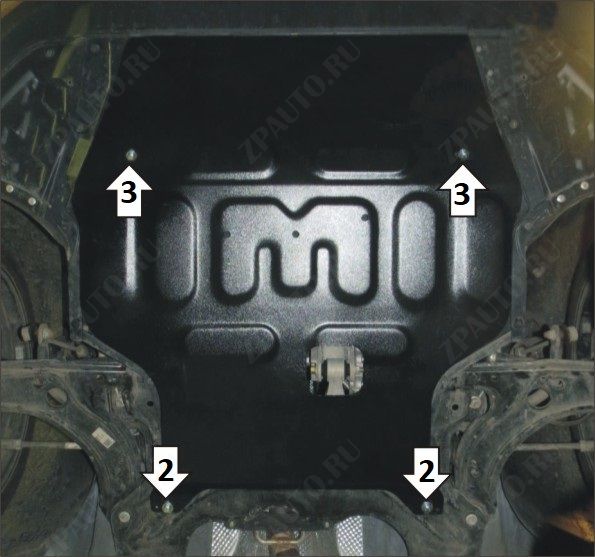 Защита АвтоСтандарт (Двигатель, Коробка переключения передач), 1,5 мм, сталь для FAW Bestune T77  2022- арт. 53901