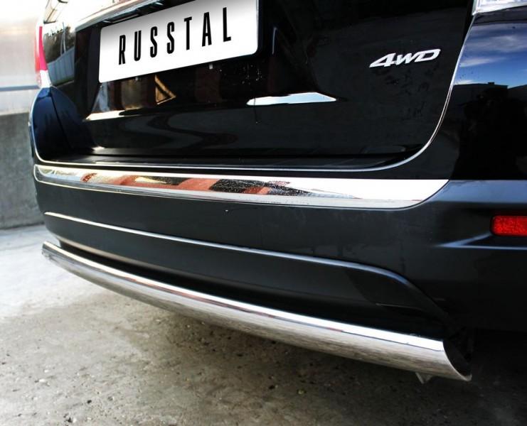 Защита заднего бампера d75x42 для Toyota Highlander 2010, Slitkoff THZ-000732