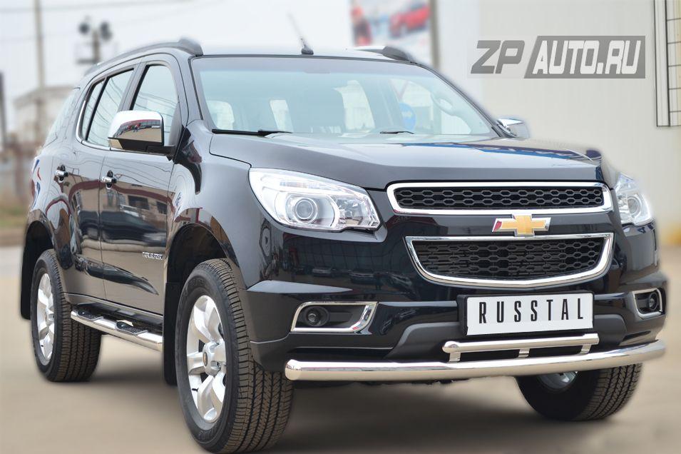 Защита переднего бампера d76/42 дуги для Chevrolet TrailBlazer 2013, Slitkoff CTRZ-001507