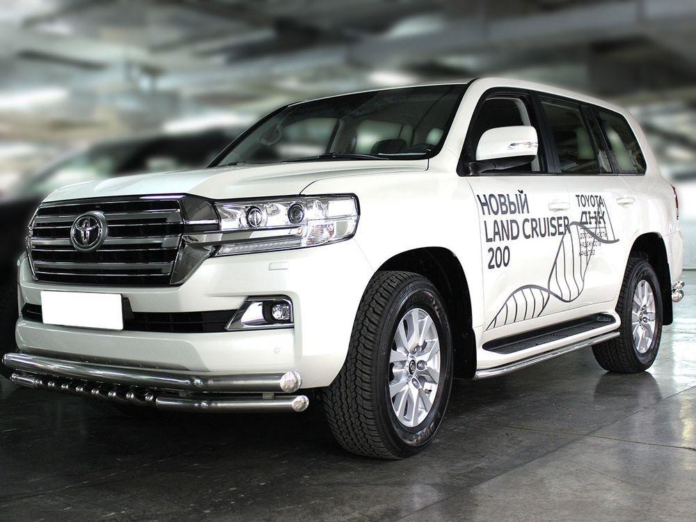 Пороги (обвод штатного порога) d-43 для Toyota Land Cruiser 200 2015, Технотек LCN2015_7.1