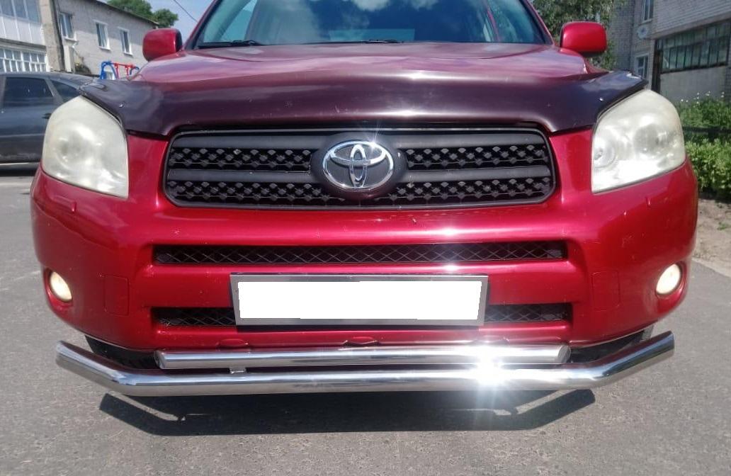 Защита переднего бампера  двойная для автомобиля TOYOTA RAV4 2006 – 2009, Россия TRAV.06.03