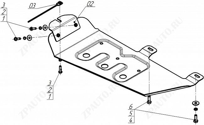 Защита стальная Мотодор (Раздаточная коробка), 2 мм,  для TANK 500  2021- арт. 73107