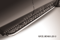 Защита порогов d42 с листом усиленная Opel Mokka (2012-2016) Black Edition, Slitkoff, арт. OPMOK13-007BE