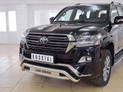 Защита переднего бампера d57 волна d57 с надписью Toyota LC 200 Executive 2016, Slitkoff TLCZ-002551