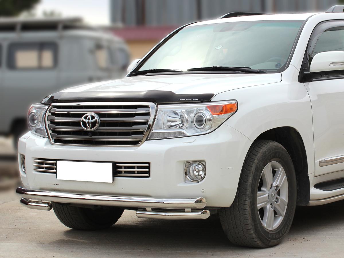 Дуга передняя по низу бампера d-76+60 радиусная (без доп. защиты картера d-43) для автомобиля Toyota Land Cruiser 200 2012-2013г.в., Технотек,  арт. LCN2012_3.1.1