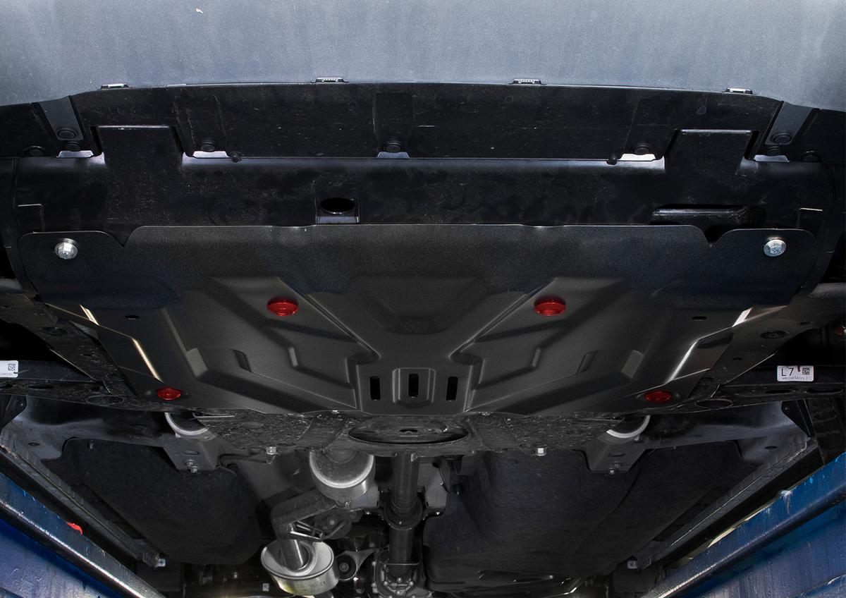 Защита картера и КПП АвтоБроня для Honda CR-V V (V - 2.0; 2.4) 2017-н.в., штампованная, сталь 1.5 мм, с крепежом, 111.02131.2