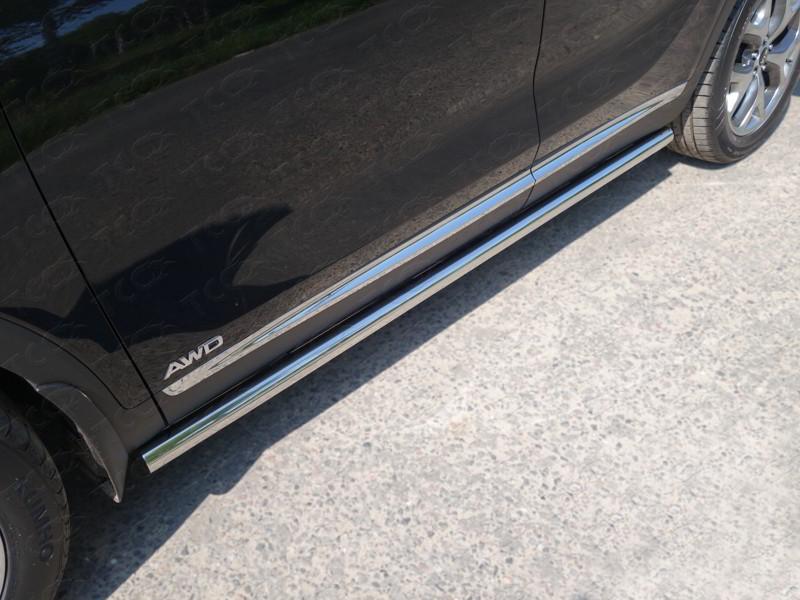 Пороги труба 60,3 мм для Sorento Prime III 2015 (Киа Соренто Прайм 3 2015-), ТСС KIASOR15-14, TCC Тюнинг