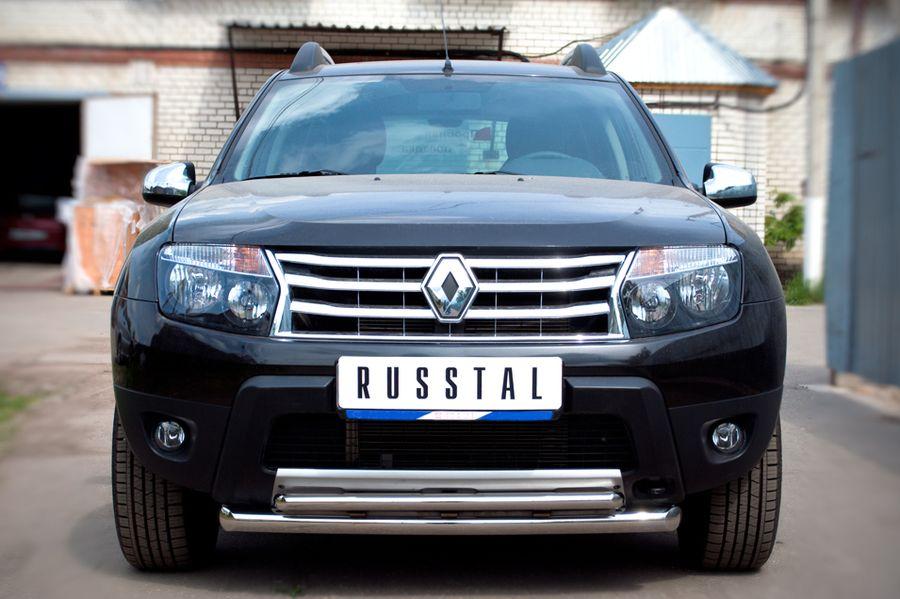 Защита переднего бампера d57/42 для Renault Duster 4x2, Slitkoff RD4Z-000446