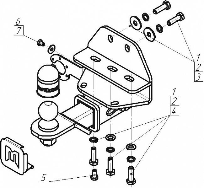 Фаркоп для Toyota Land Cruiser 300 2021-, тип шара E, арт. 92525-E